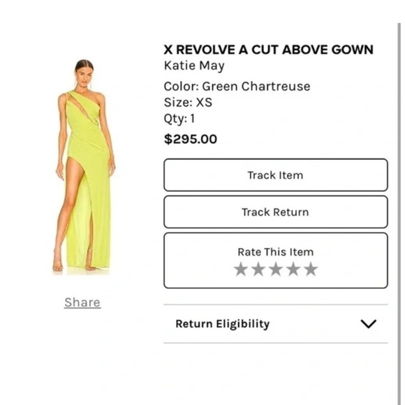 NWT Katie May Green Chartreuse Gown Open Slit Size Small - Picture 3 of 12